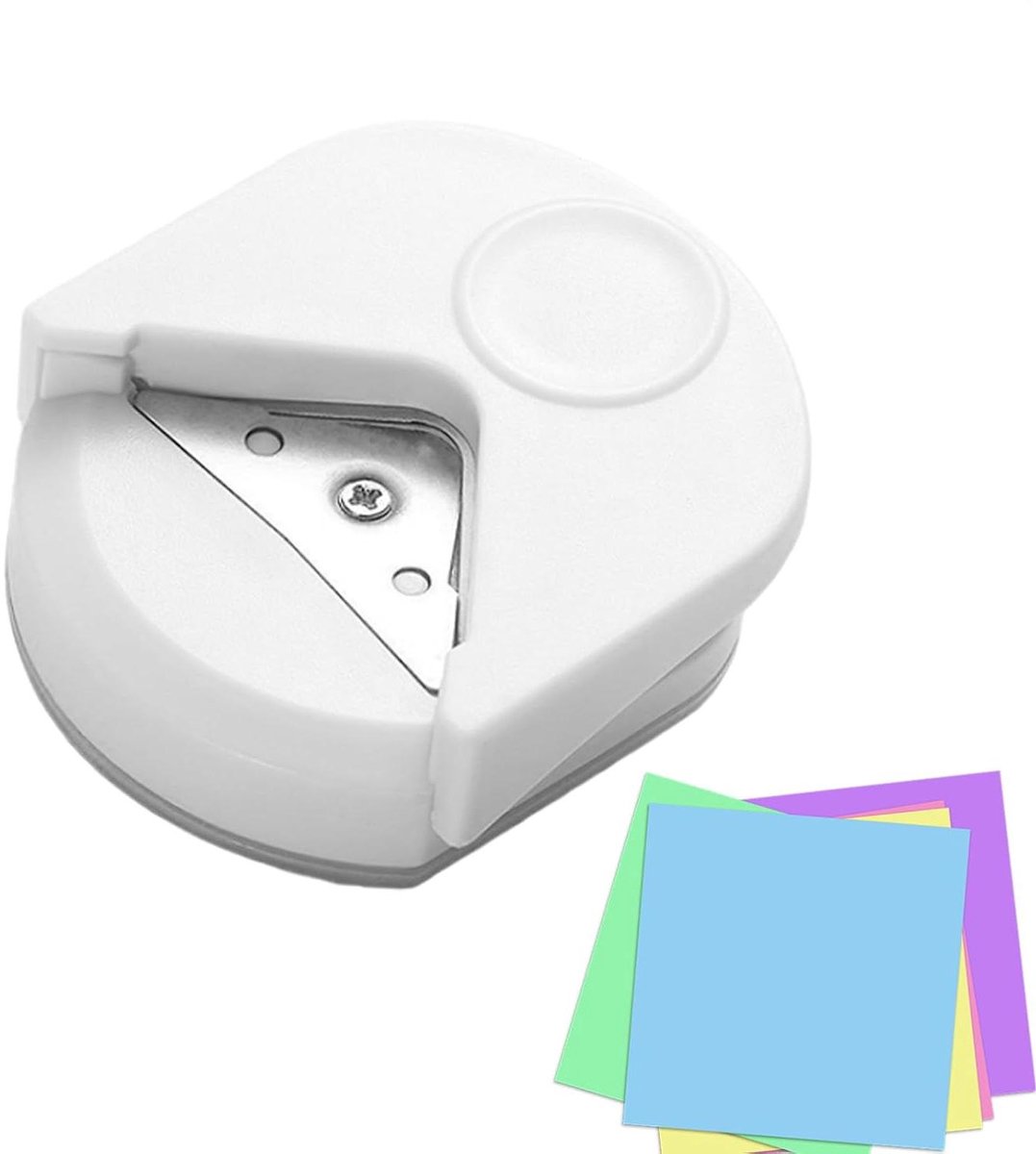 Hoekronde Pons - Afronder Pons - Papier Bewerken - Ingebouwde Afvalbak - 4mm Radius - Wit