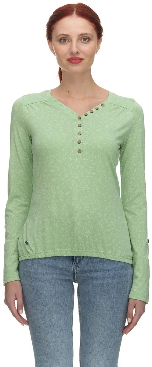 Dames-T-shirt met lange mouwen Ragwear Pinchi Print Munt
