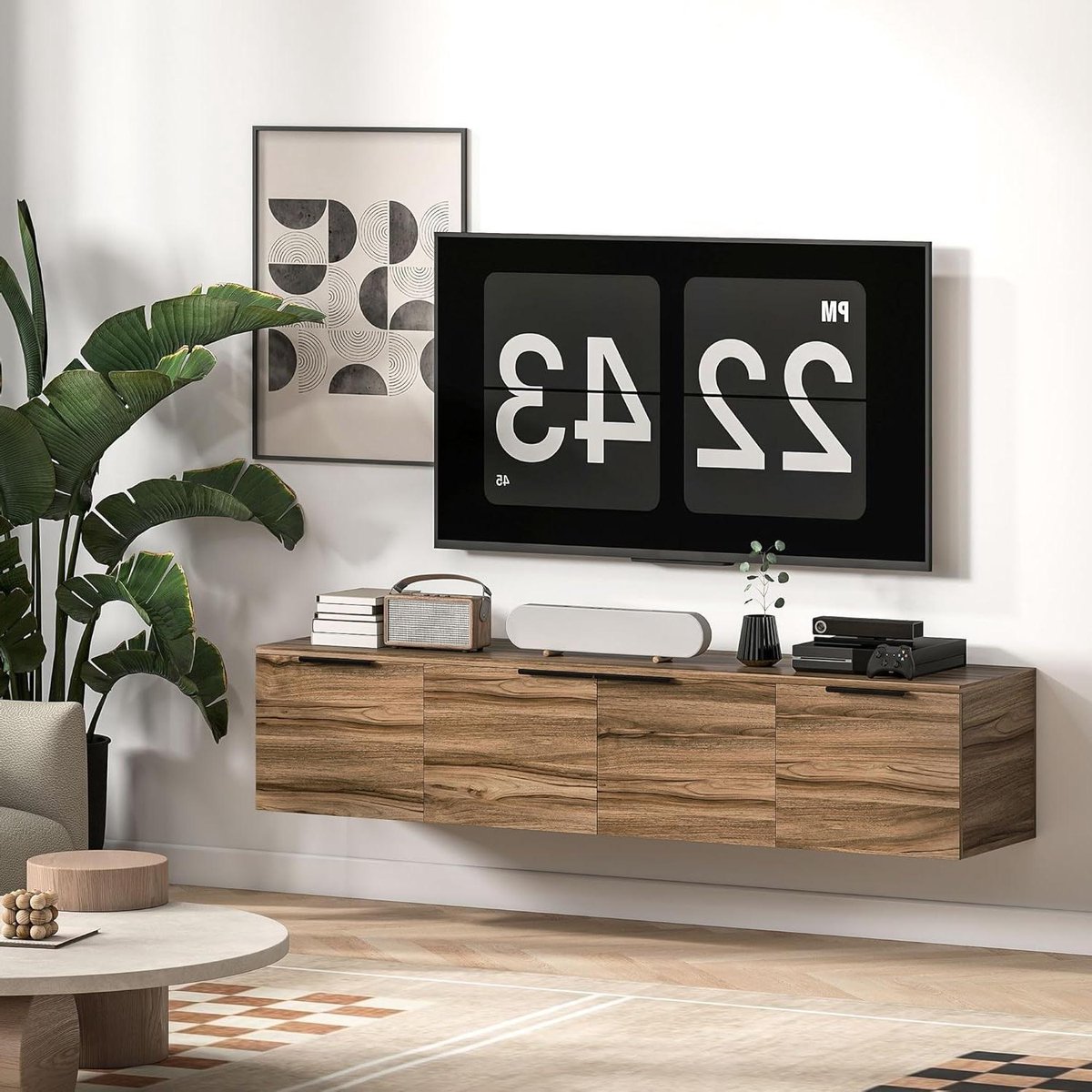 TV-meubel - Wandkast - Woonkamer Inrichten - Ruimtebesparend Ontwerp - 150 cm Breed - Bruin