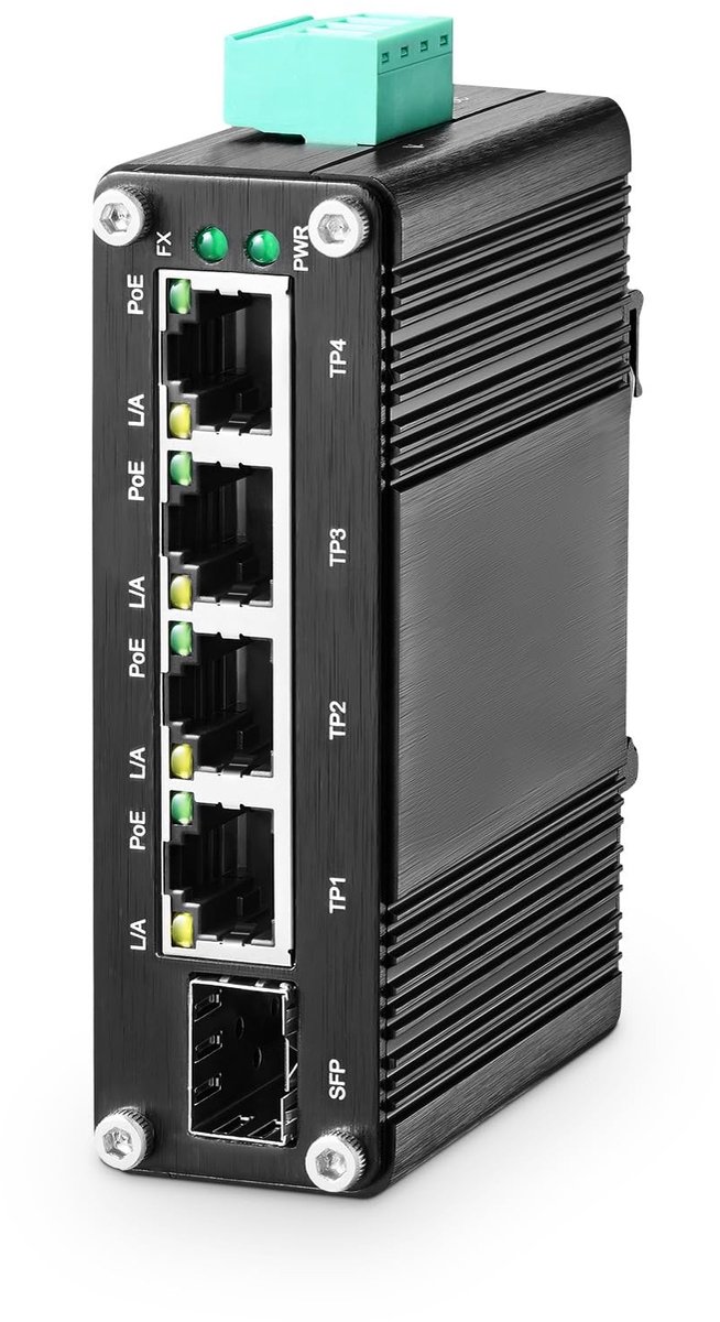 Omgoods - 5-Port Gigabit PoE Switch voor Industriële Toepassingen