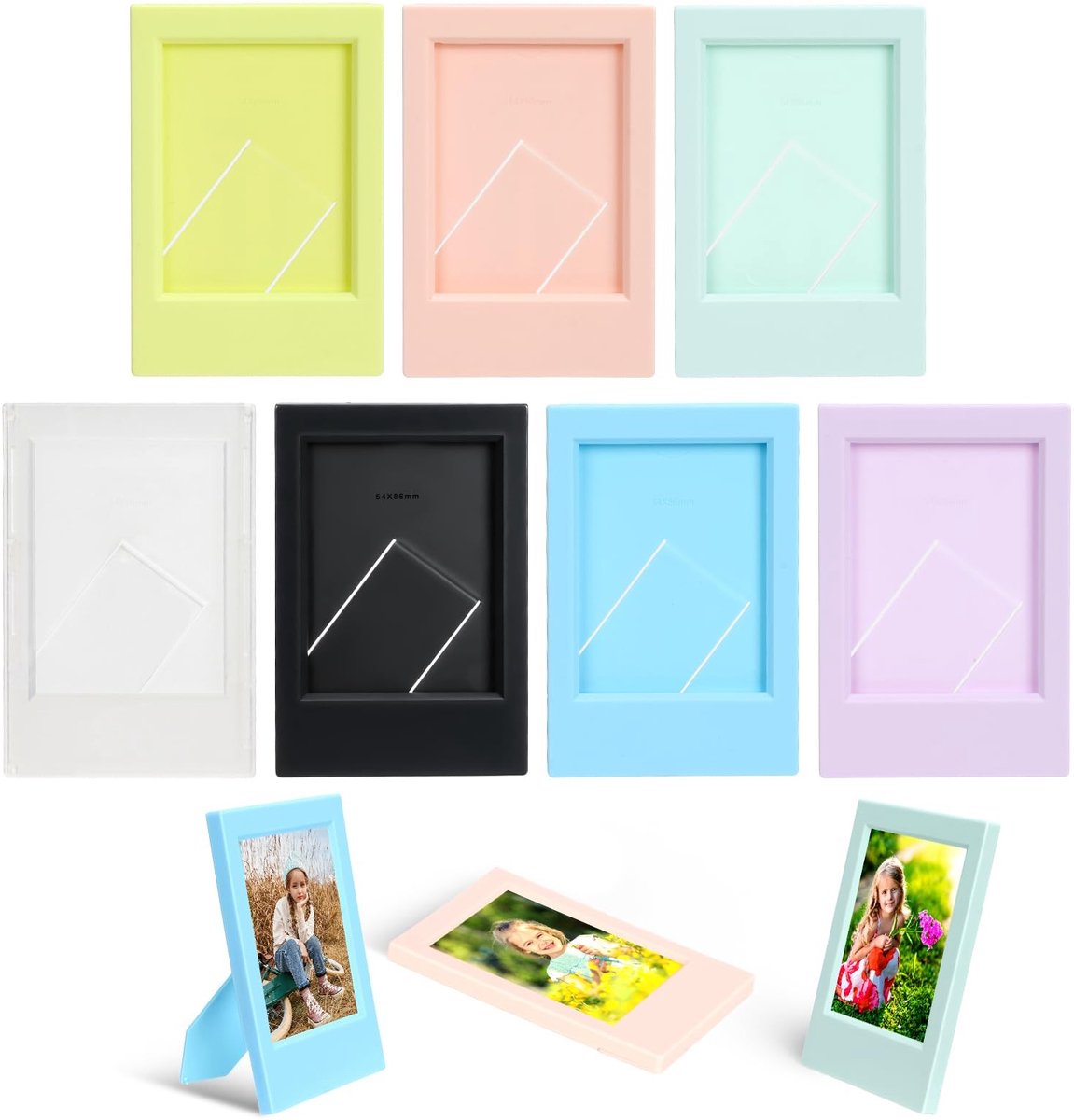 Omgoods - Set van 7 Mini Fotolijsten in Verschillende Kleuren