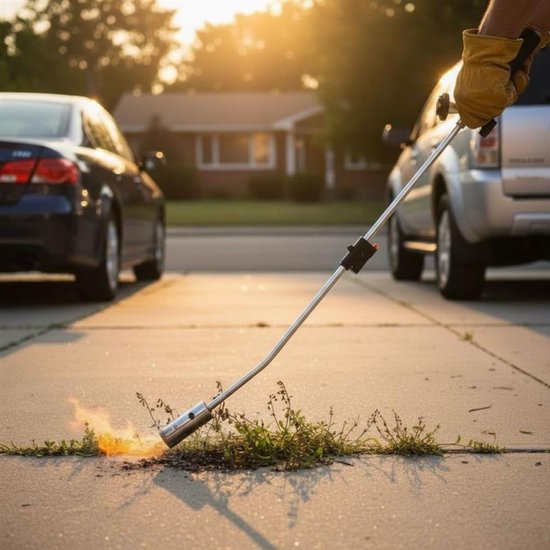 Onkruidbrander Gas - Onkruidverwijderaar Brandertje - Onkruid Verwijderen - Instelbare Vlam - 80 cm - Zwart — afbeelding 4