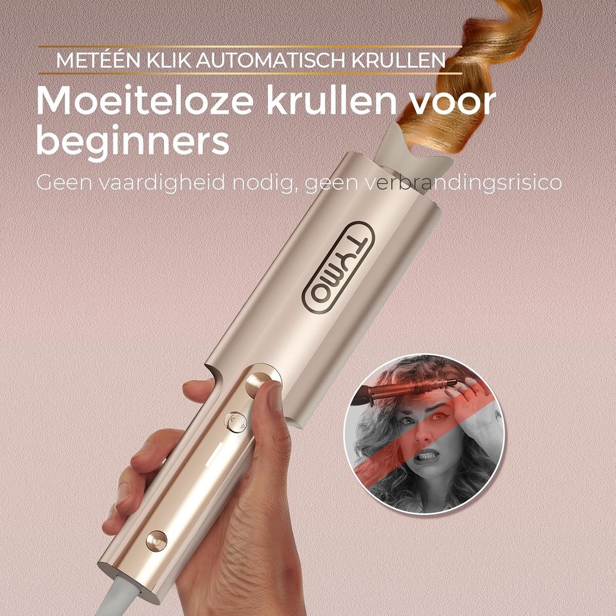 Wafeltang haar - Goud - 32 mm - Keramische Krultang met Anti-Verbranding - Voor Lang Haar