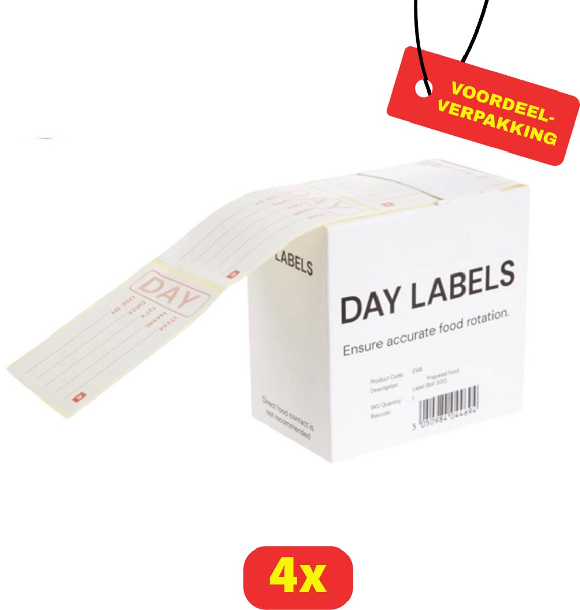 Hygiplas | verwijderbare houdbaarheidsetiketten | 4x 500 stuks | Voordeelverpakking!