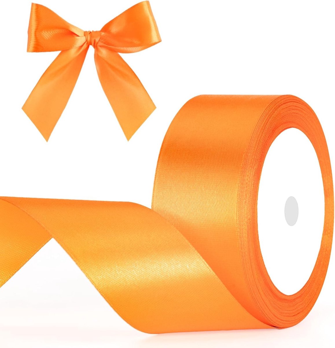 Oranje Satijnen Lint 40mm: Decoratief Cadeaulint, 22m Lint voor Knutselen en Versiering, Perfect voor Cadeauverpakking