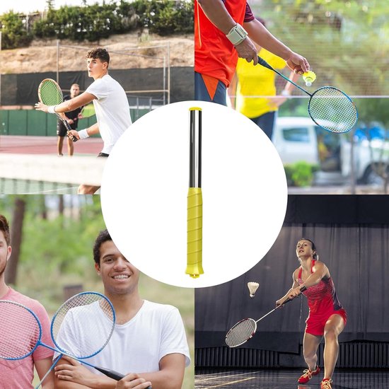 Badminton Swing Trainer - Slag Oefenstaaf - Slagen Verbeteren - Dynamische Mechanica Begeleiding - 32 cm - Geel — afbeelding 5
