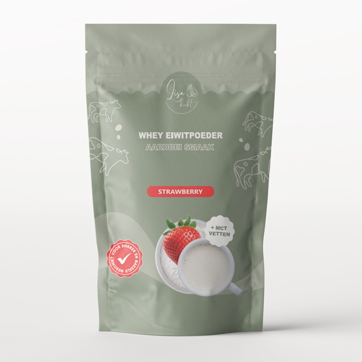 Whey Eiwitpoeder Aardbei + MCT