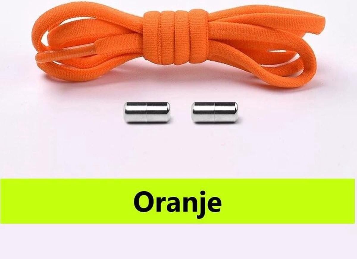 Okado Elastische Schoenveters 100 cm met Clips – Oranje – 1 Paar