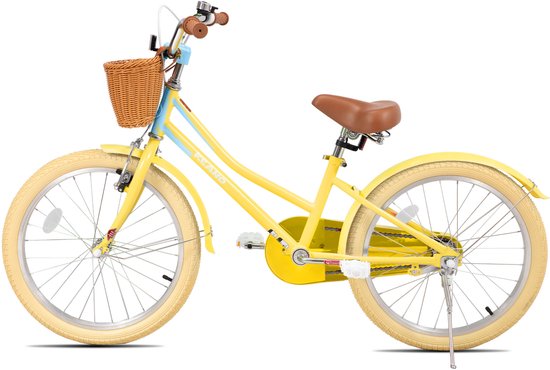 KEANO 20 Inch Kinderfiets voor Meisjes, 7-10 Jaar, met Standaard, Kinderfiets Geel — afbeelding 3