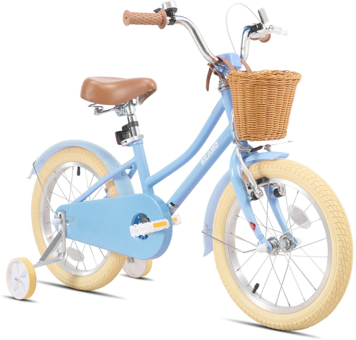 Keano 16 Inch Kinderfiets voor Meisjes 4-7 Jaar 41-53 inch met Zijwieltjes Kinderfiets Blauw