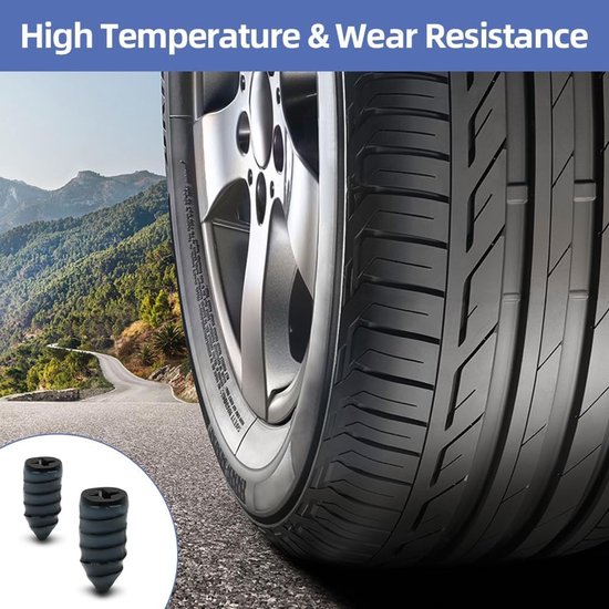 Bandenreparatieset - Rubberen bandennagel - Lekke band repareren - Hoge temperatuur bestendig - 16 stuks - Wit en geel — afbeelding 2