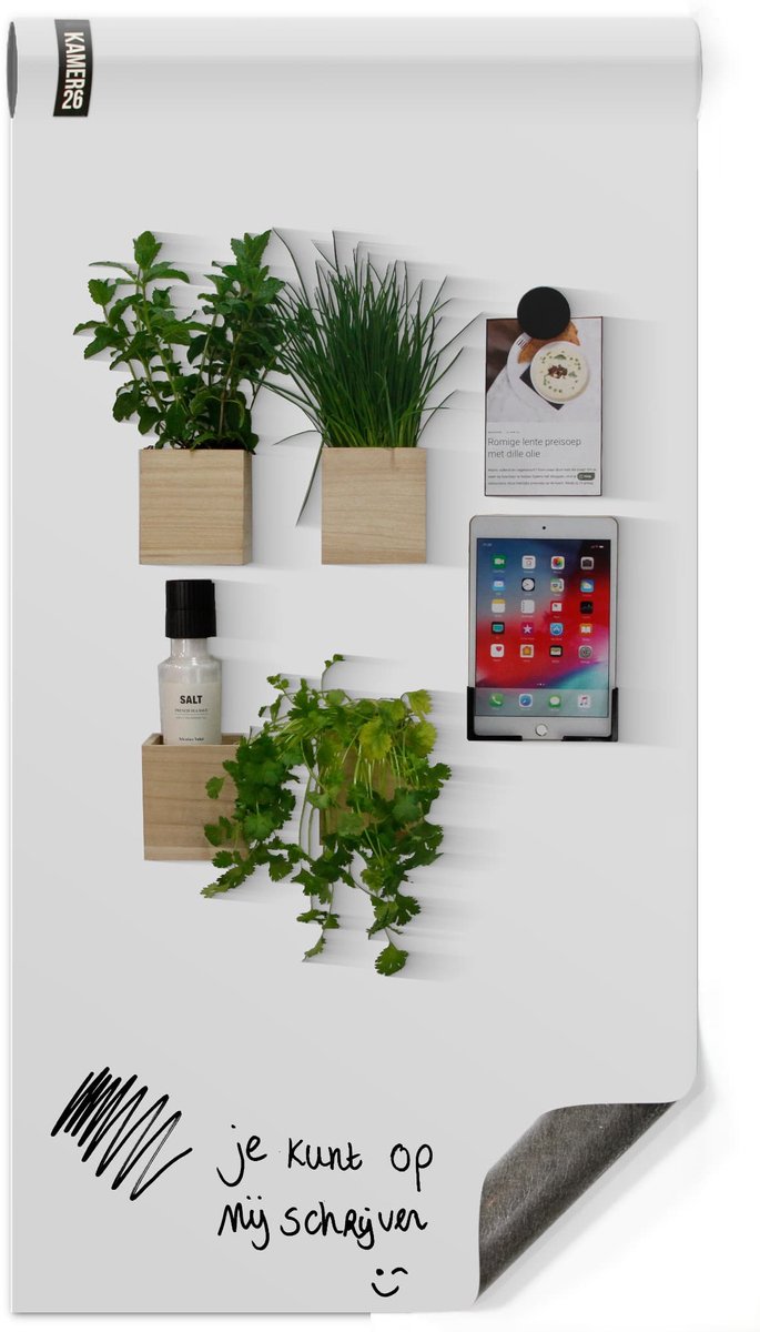 Krijtbehang Magnetisch - Luxe Wit Mat - 100x250cm - Kamer26