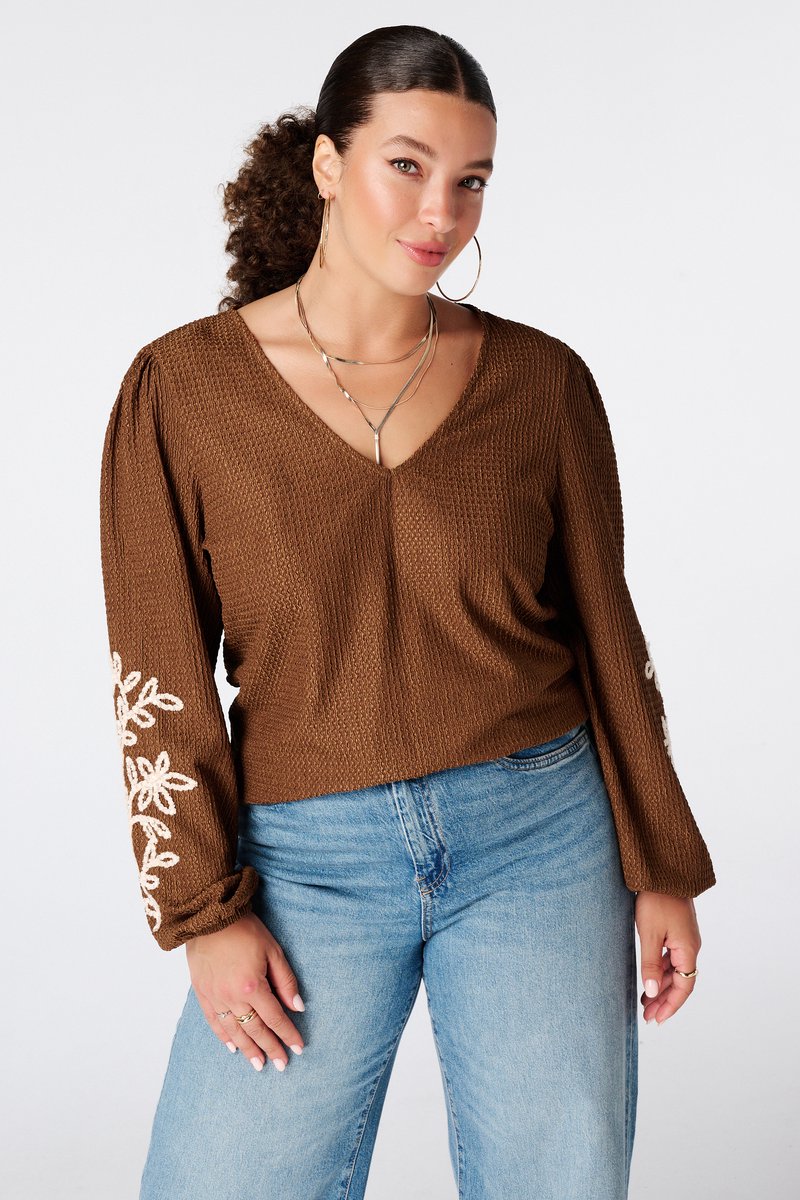 MS Mode Blouse Top met borduursel