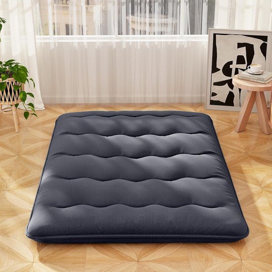 Matras - Japanse futon - Comfortabel slapen - Afneembare hoes - 140x200 cm - Zwart — afbeelding 4