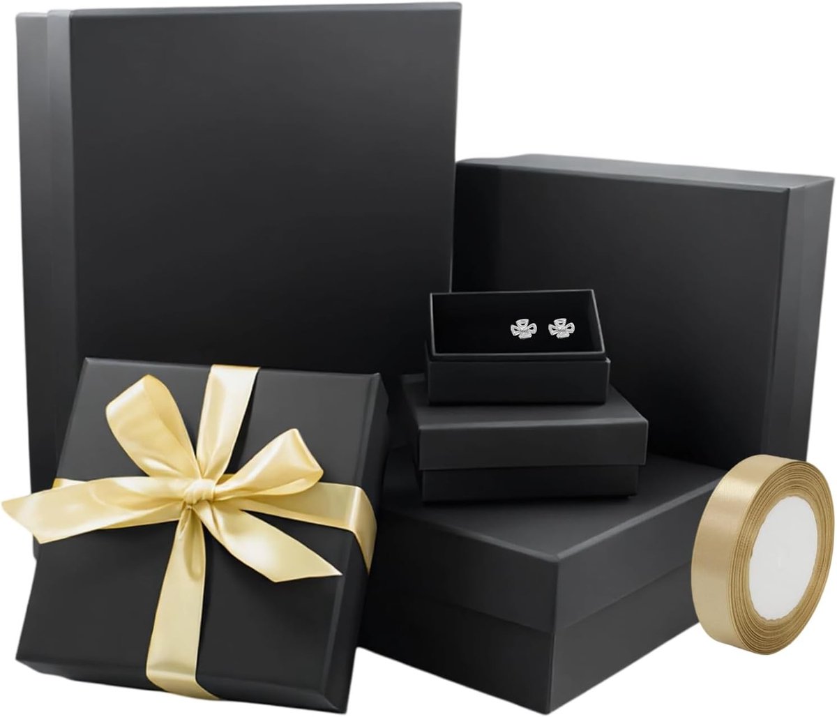 Geschenkdozen met deksel voor elke gelegenheid - 6 stuks in verschillende maten voor verjaardagen, bruiloften en jubilea met strik en decoratieve verpakking