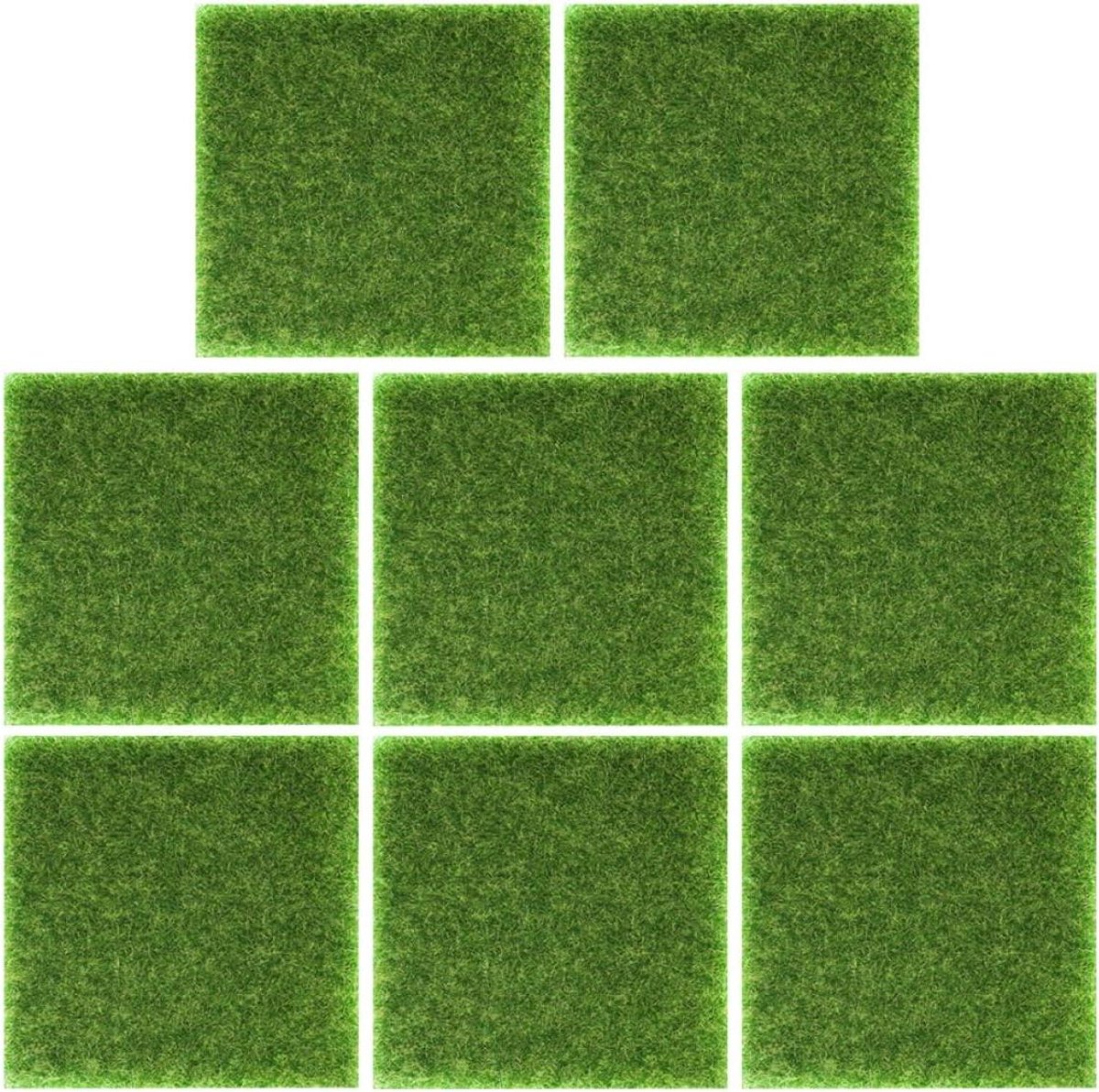 Kunstgras Mosmatten - Imitatie Gras Nep Gazon - Decoratie Projecten - Moeiteloos Onderhoud - 15 x 15 cm - Groen