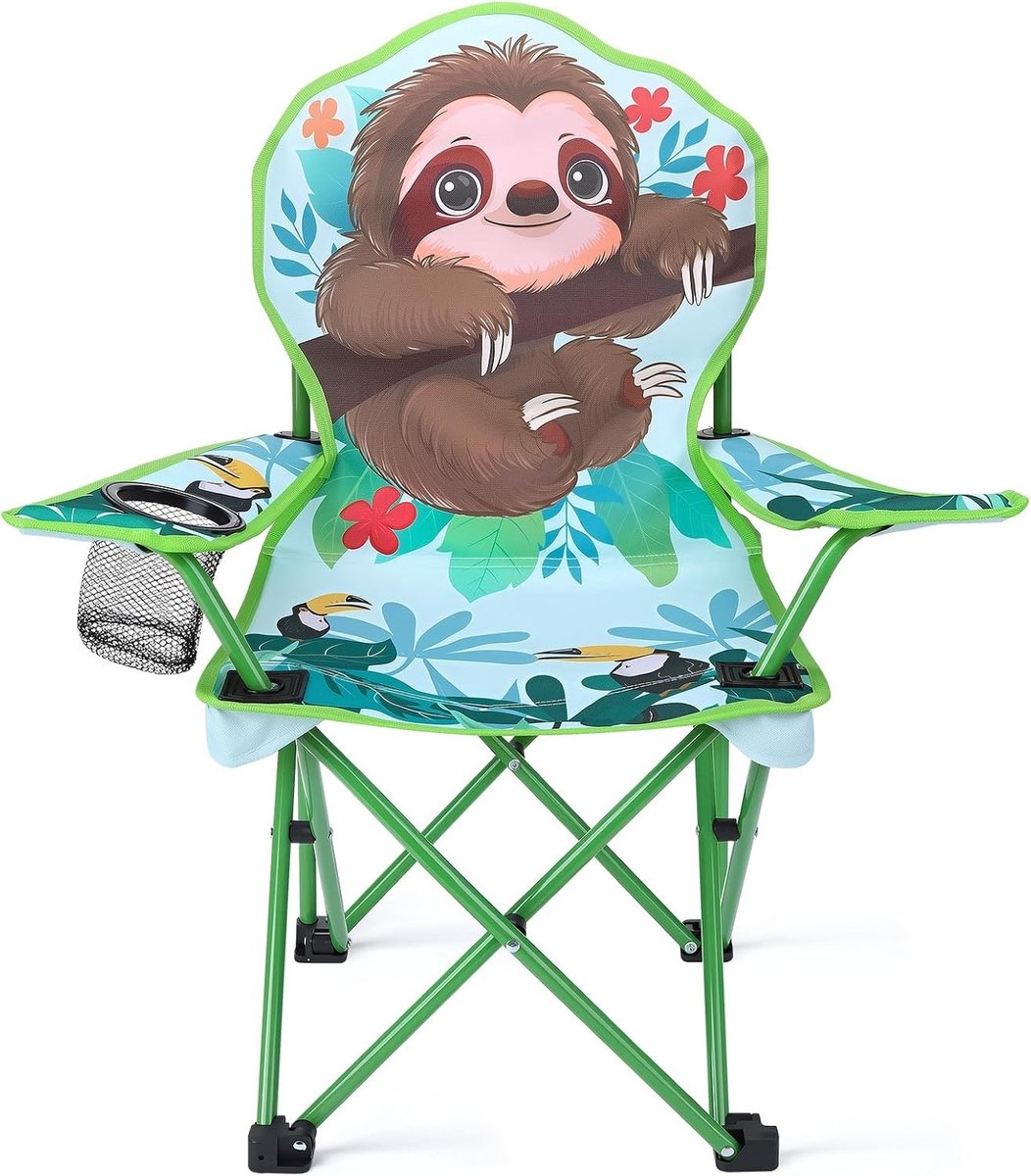 Campingstoel kind - Groen - 68 x 57 x 32 cm - Opvouwbare kinderstoel van duurzaam Oxford-materiaal - Voor buitengebruik