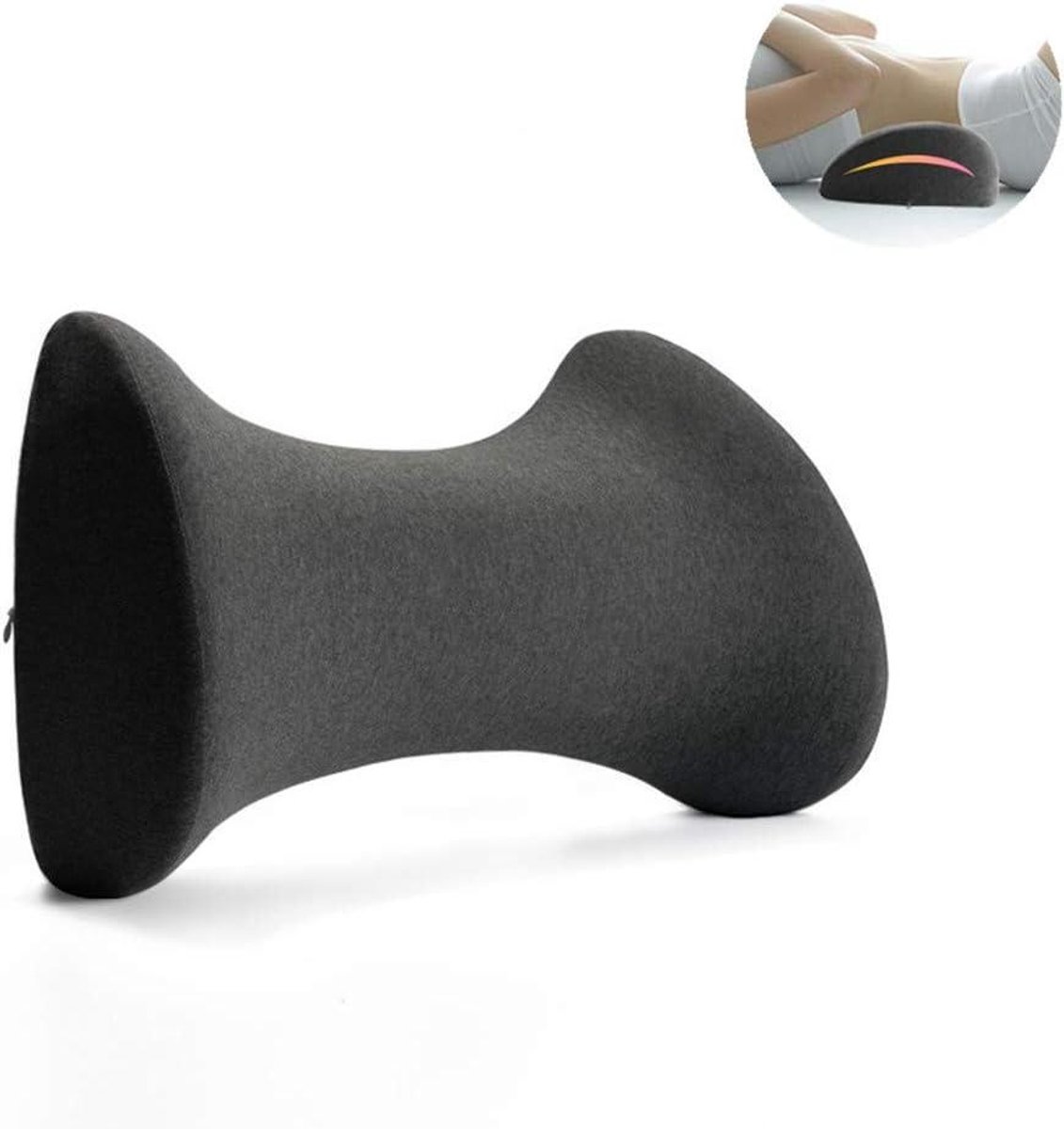 Lendenkussen - Onderrugkussen Taille - Slapen - Ergonomisch S-vormig ontwerp - Niet gespecificeerd - Zwart