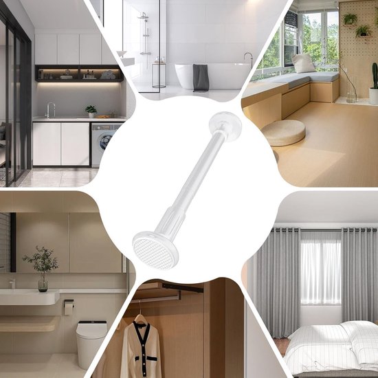 Telescopische Kledingstang - Droogstang Intrekbaar - Kleding Drogen - Verstelbare Lengte - 90-160 cm - Wit — afbeelding 3