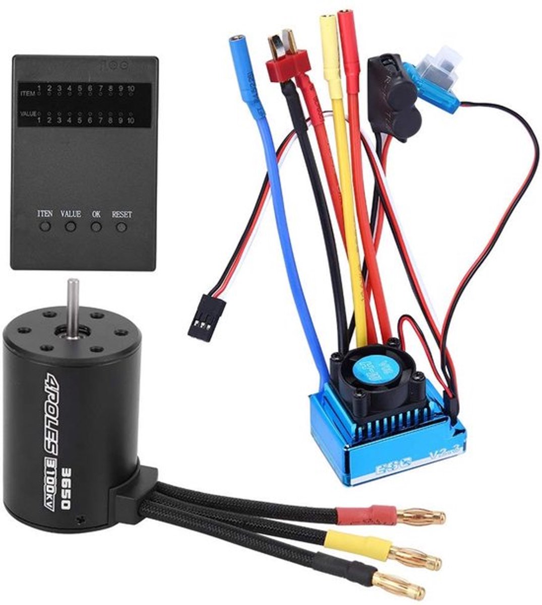 3650 RC Motor - Borstelloze Motor Set - Programmeerbare - Geschikt voor RC Auto's - 3100 KV - Perfect voor Modelbouwers - Vervangings...