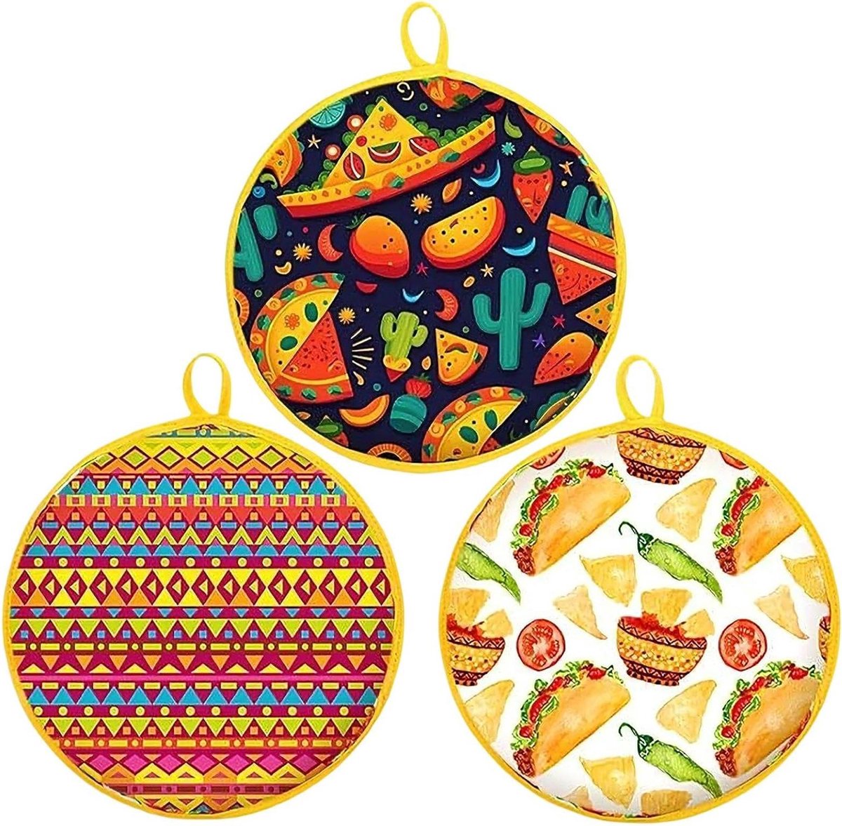 Tortilla Warmer Pouch - Pannenkoekhouder Magnetron - Voedsel Warm Houden - Magnetron Geschikt - 31 cm - Meerkleurig