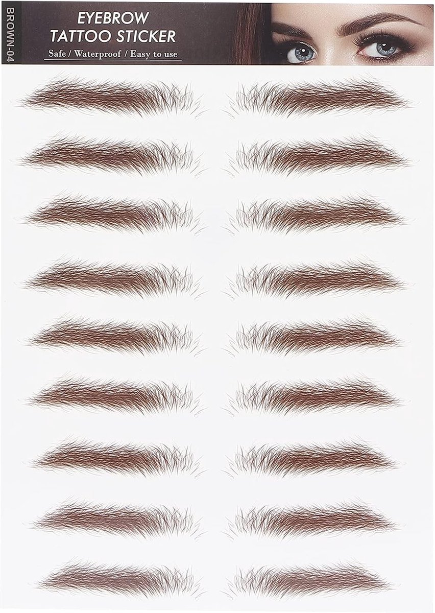 Professionele Waterproof Wenkbrauw Tattoo Stickers voor Vrouwen en Meisjes - Make-up Tool voor Natuurlijke Wenkbrauwen (Bruin)