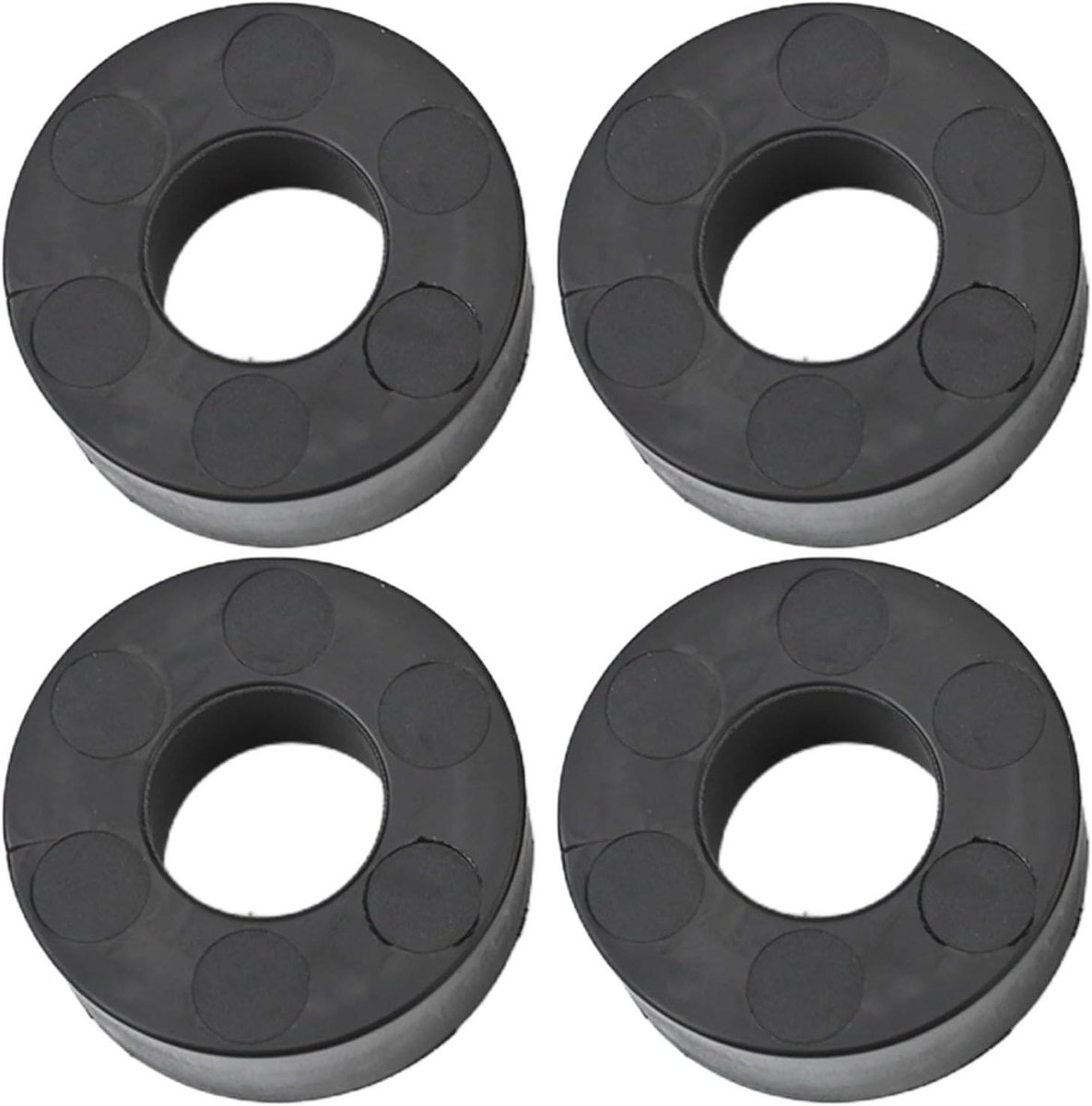 Halterschijf afstandhouders - Gewichtsplaat ringen - Fitness apparatuur - Schokabsorberend rubber - 4 stuks - Zwart