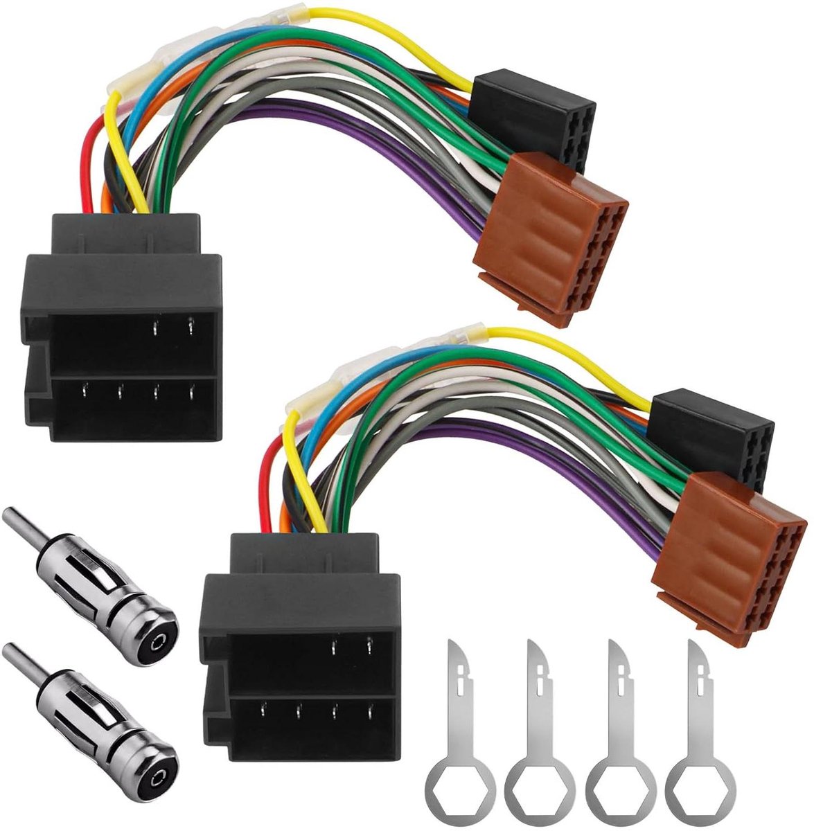 Kabelboom Adapter - Radio Adapter Set - Auto Radio Installatie - Universele Compatibiliteit - 2 Stuks - Niet gespecificeerd