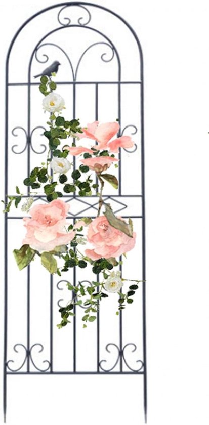 Tuinlatwerk - Klimplantsteun - Planten Ondersteunen - Roestvrij Metaal - 96 x 52 cm - Zwart