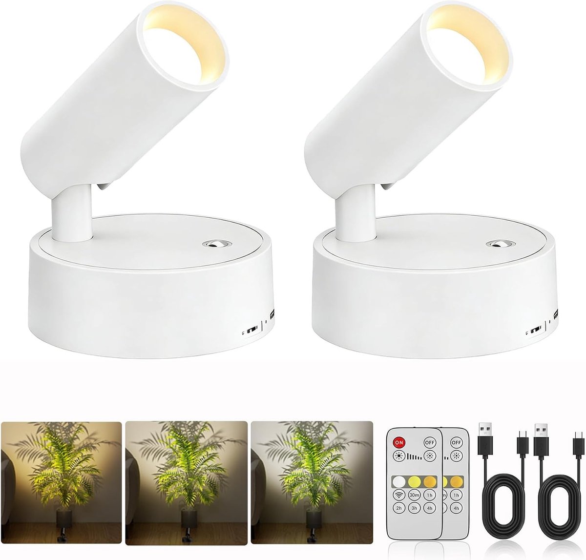 Krachtige 5500mAh batterij spotlight set van 4 voor buitenverlichting en campinggebruik