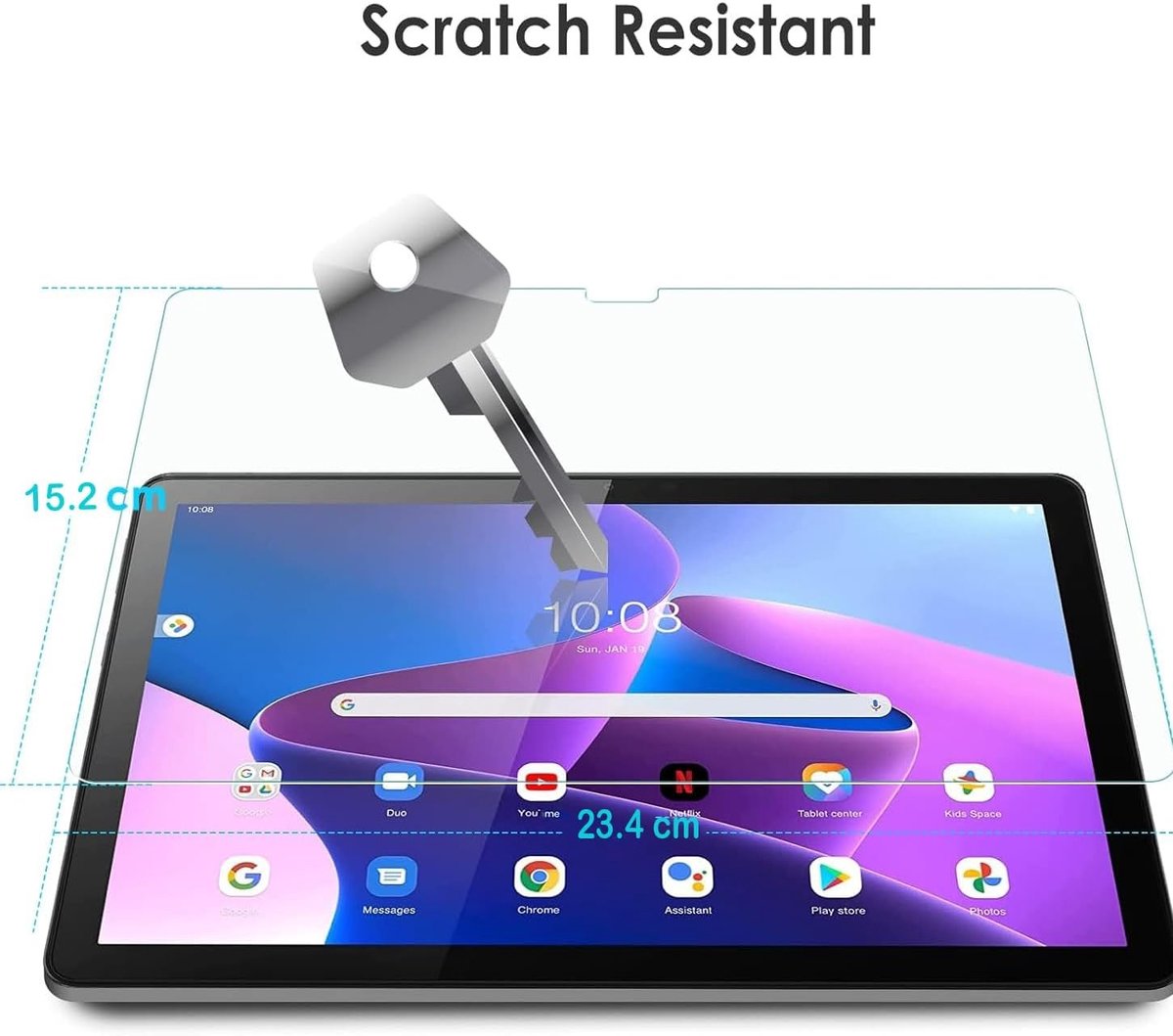 2 Pack Screen Protector voor Lenovo Tab M10 3rd Gen 10.1 inch, Tempered Glass Bescherming, Krasbestendig en Bubble-Free Film