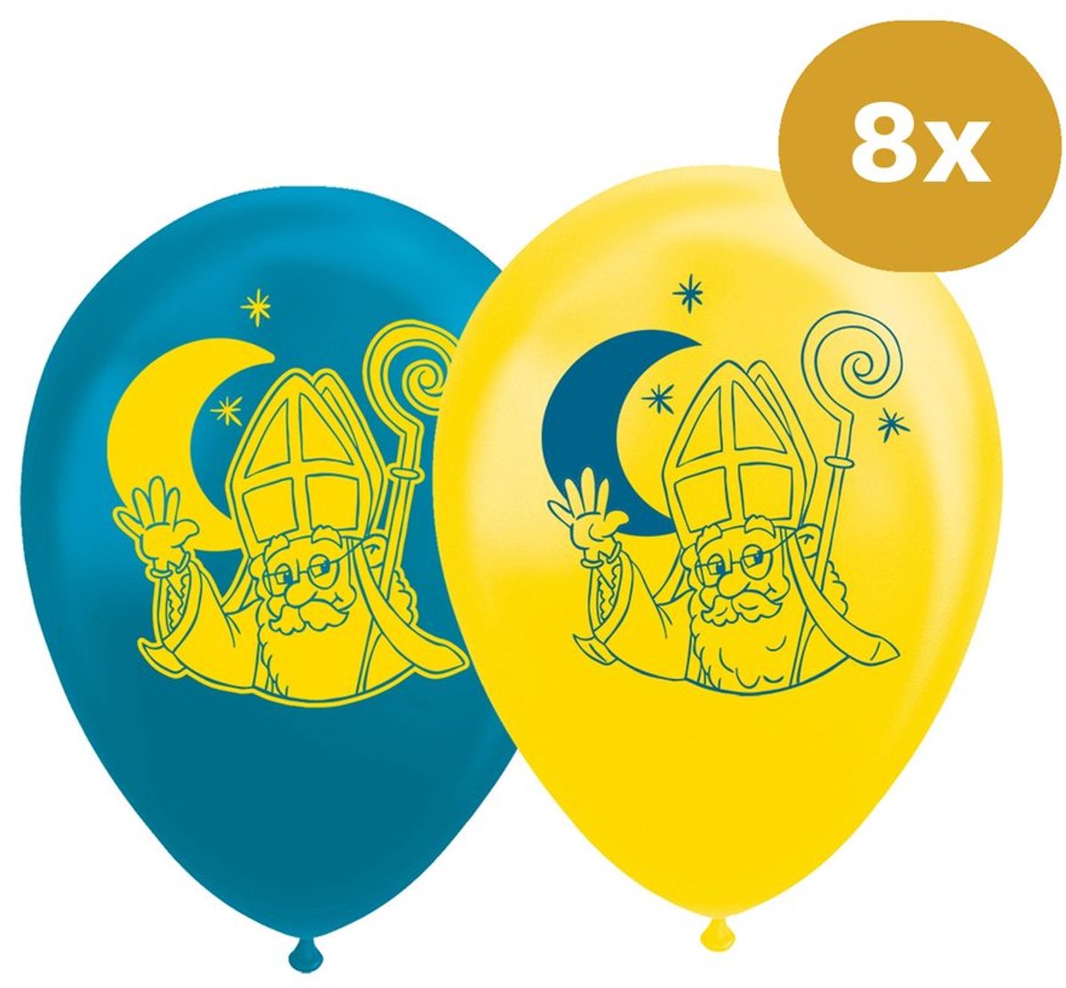 Sinterklaas Ballonnen 12 inch / 30cm (8 Stuks) - Latex Ballonnen Print Sint - Decoratie Versiering Pakjesavond