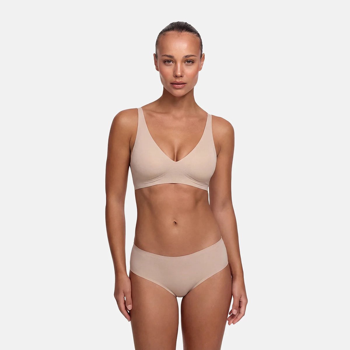 cfab Comfortabele push-up bh - Beige - 2XL - BH Zonder Beugel Voorgevormd - Ondergoed - Naadlos