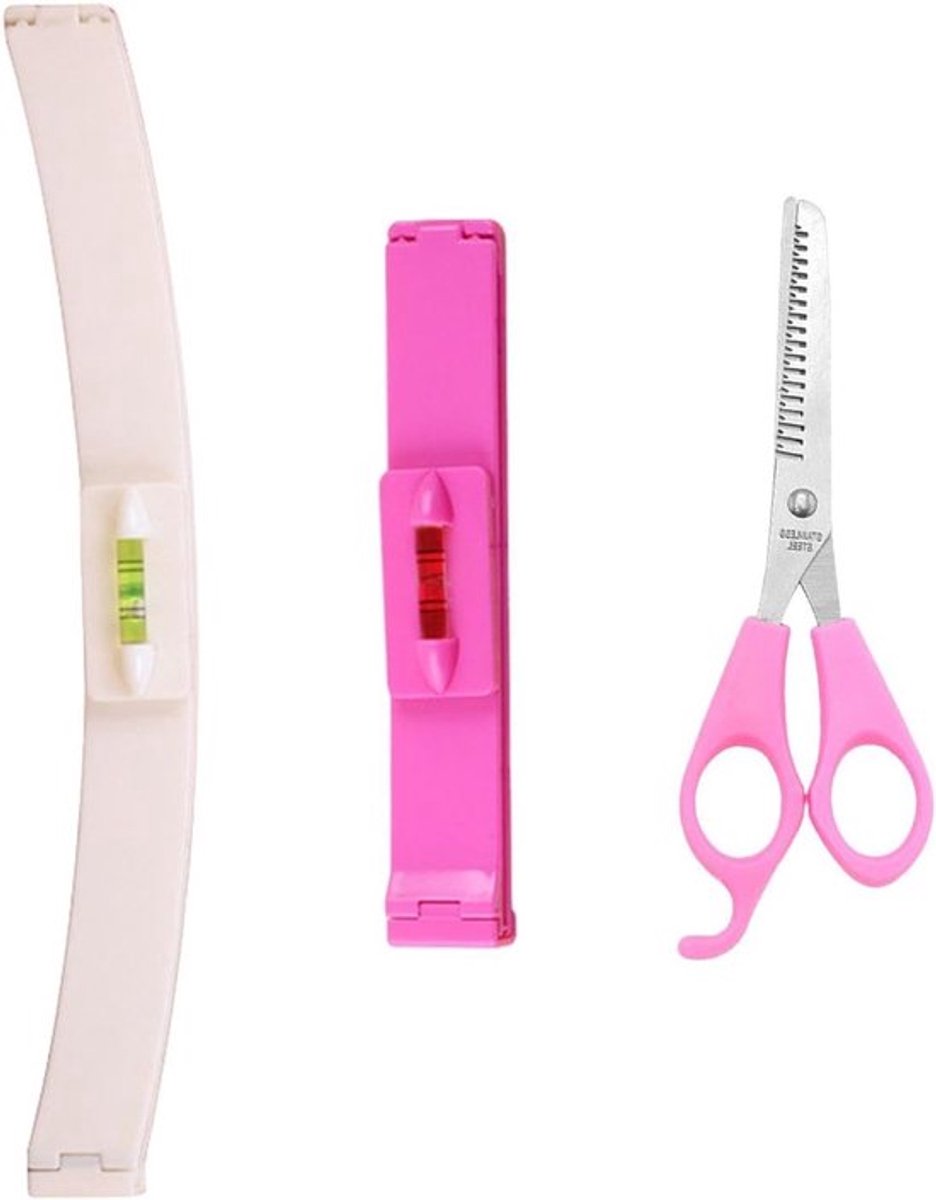 Set van 2 Explosieve Linialen en 1 Schaar - Handige Haar Knip Tools en Creatieve Kamer Accessoires