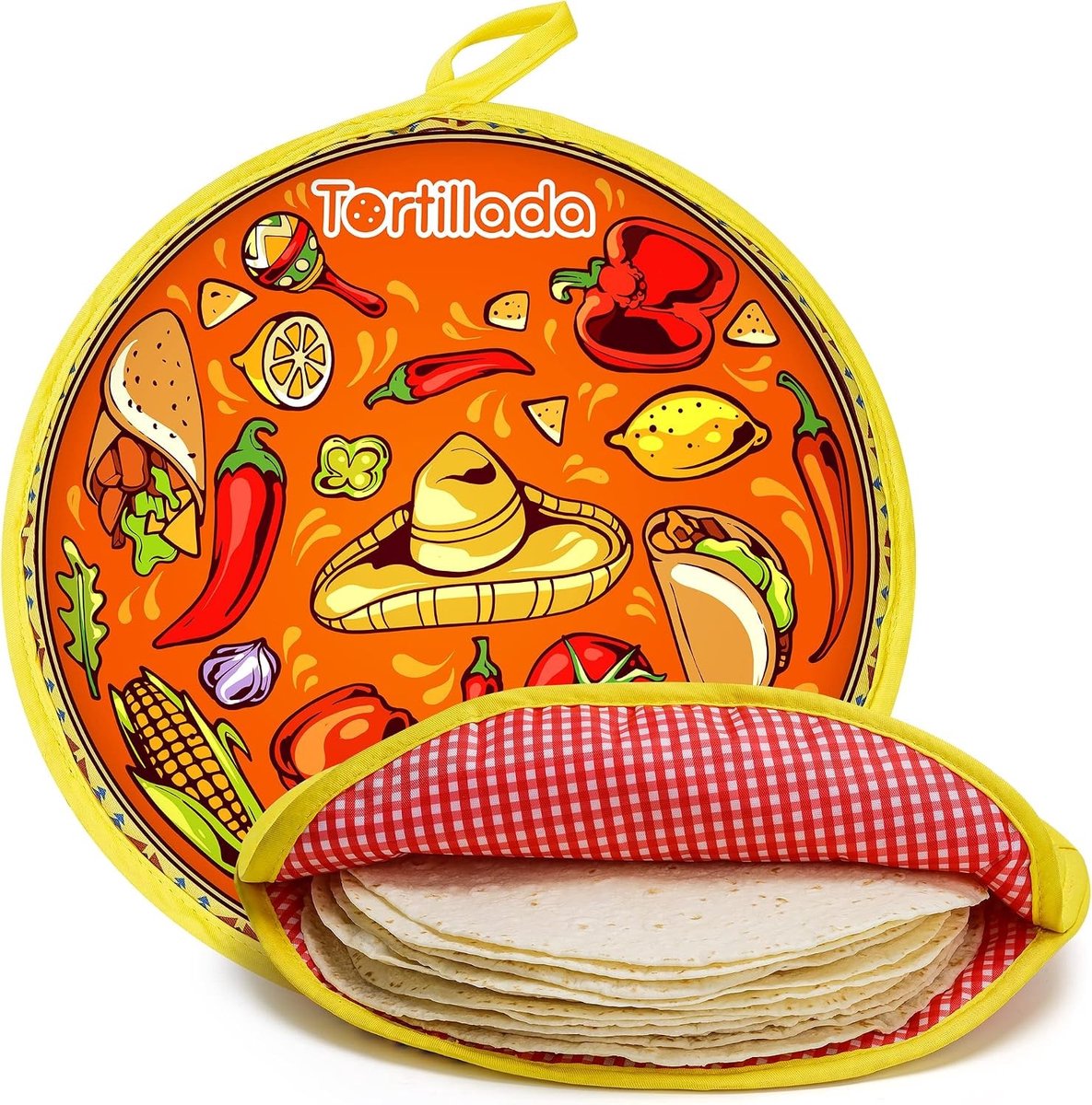 Tacohouder - Oranje - 30 cm - Katoen/Polyester Tortillawarmer - Voor Tortilla's, Tacos en Flatbreads