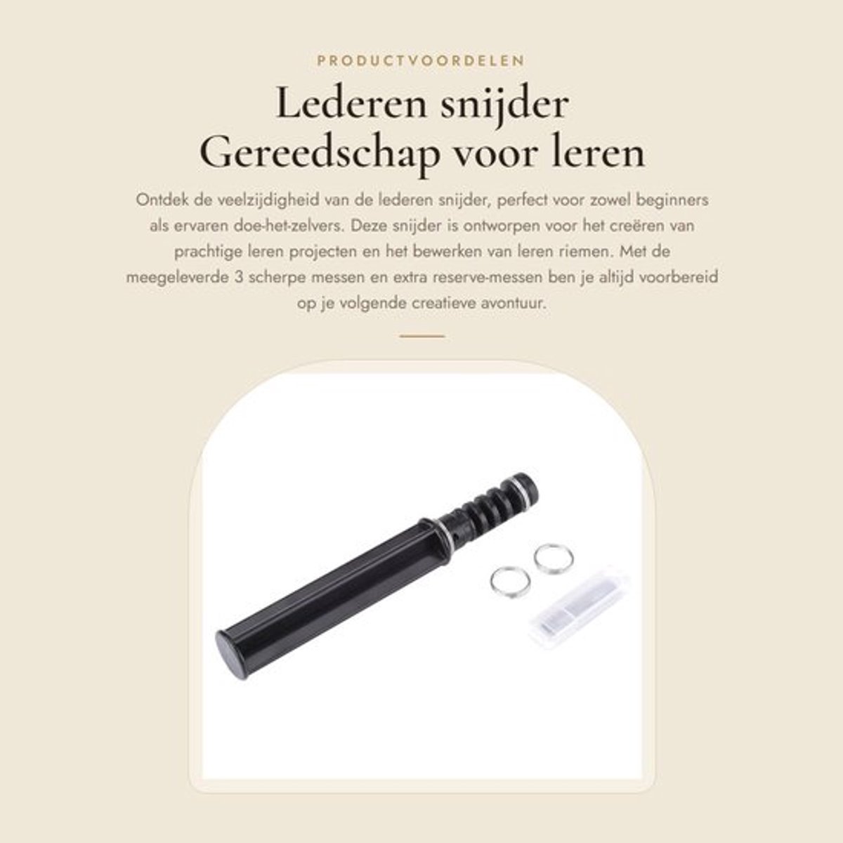 Lederen Snijder - 3 Messen - Gereedschap voor Leren Riemen - Kunststof/Staal - 155 mm Lengte - 1 Jaar Garantie - Snijgereedschap