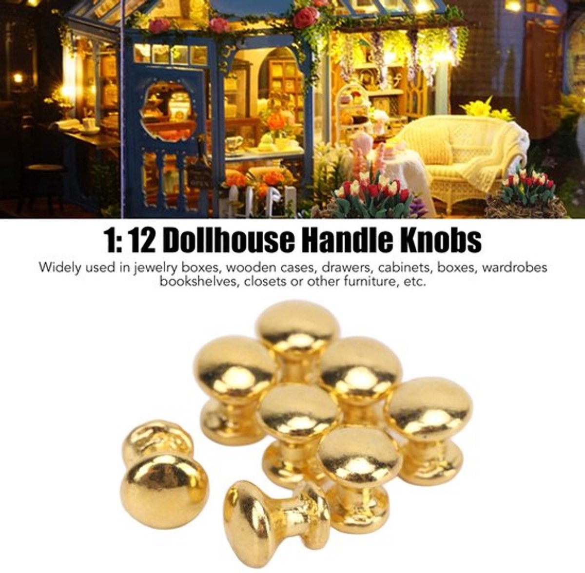 Knoppen Elegant Ontwerp - Miniatuur Knoppen - Lade Knoppen - Sieradenbox Knoppen - Poppenhuis Knoppen - 8 Stuks 1:12 Schaal - Trekgreep