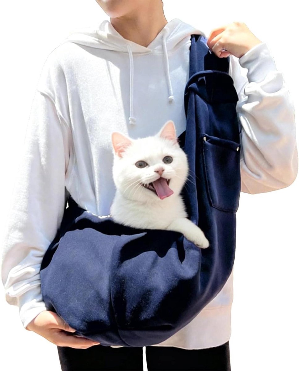 Honden Draagtas - Puppy Tas - Buiten Wandelen - Verstelbare Stabiliteit - M (tot 7.5 kg) - Blauw