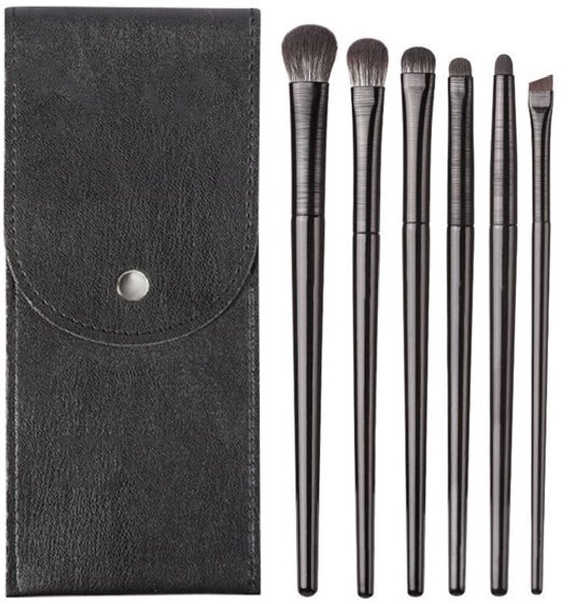 Oogmake-upkwasten Set - Professionele Kwasten - Zachte Paardenhaarvezel - Hygiënische Houder - Voor Oogschaduw en Contouren - Effectief en Praktisch - Make-upkwasten
