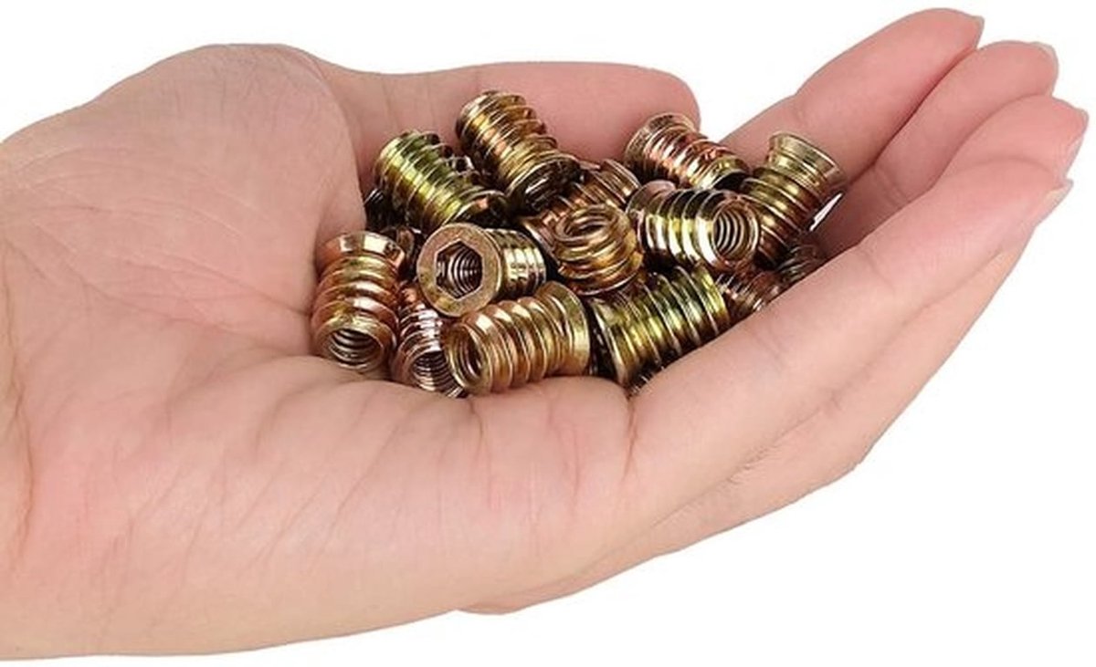 Inzetmoer 20-delig Assortiment - Verzinkt Klinkmoeren - Voldraad M6/M8/M10 - Zeskantmoeren - Koolstofstaal - Duurzaam en Roestbestendig - Schroefmoer