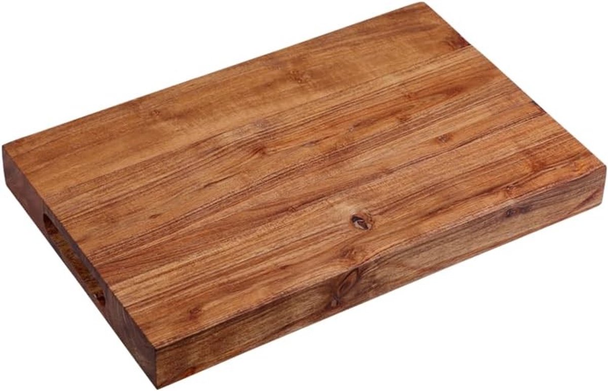 Snijplankenset met houder - Bruin - 38,5 x 5 cm - Acaciahouten Snij- en Trancheerplank - Voor Keuken en Serveren