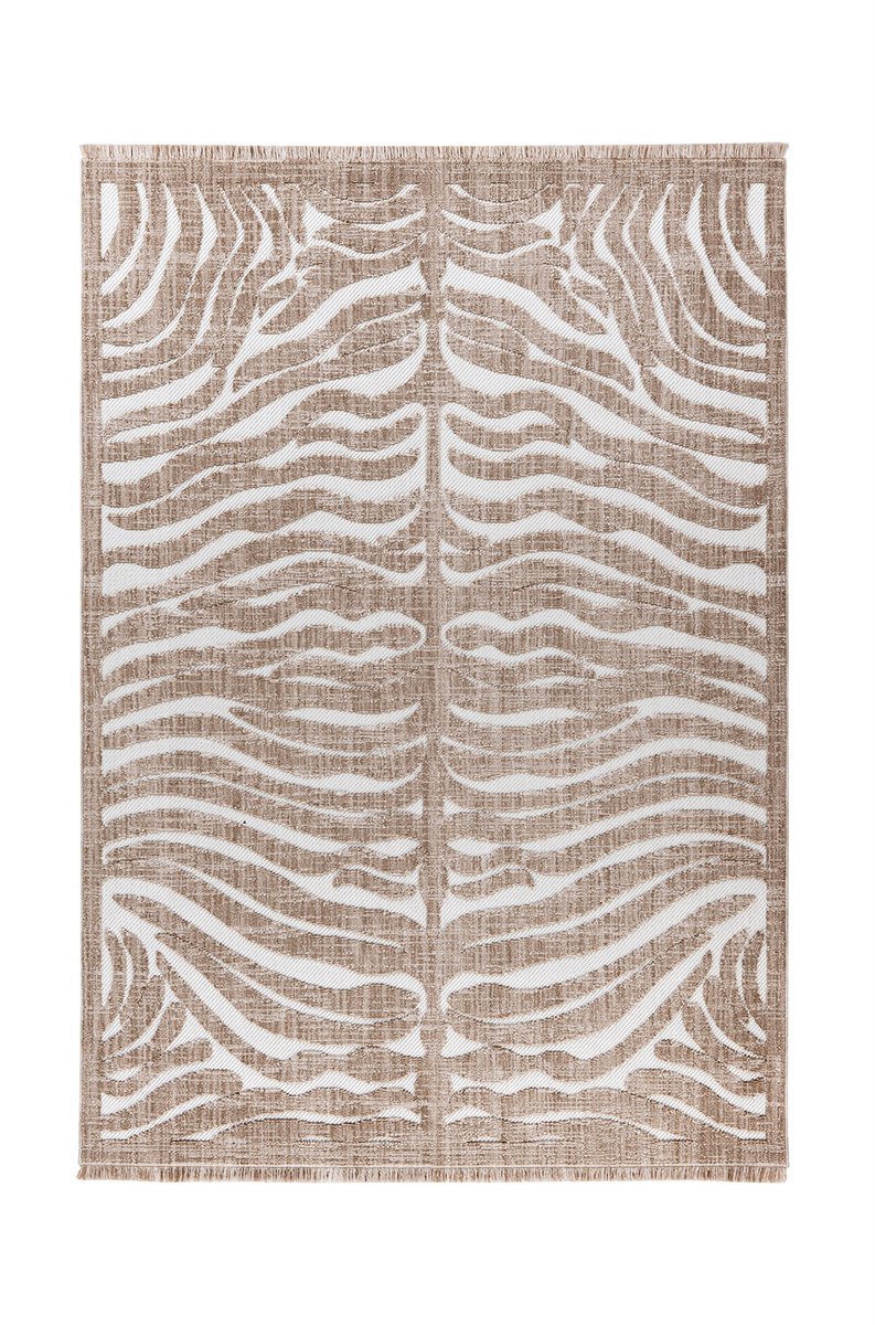 Padiro laagpolig vloerkleed 120 x 170 cm - bruin - karaktervolle dierenprint - geschikt voor vloerverwarming - van polyester