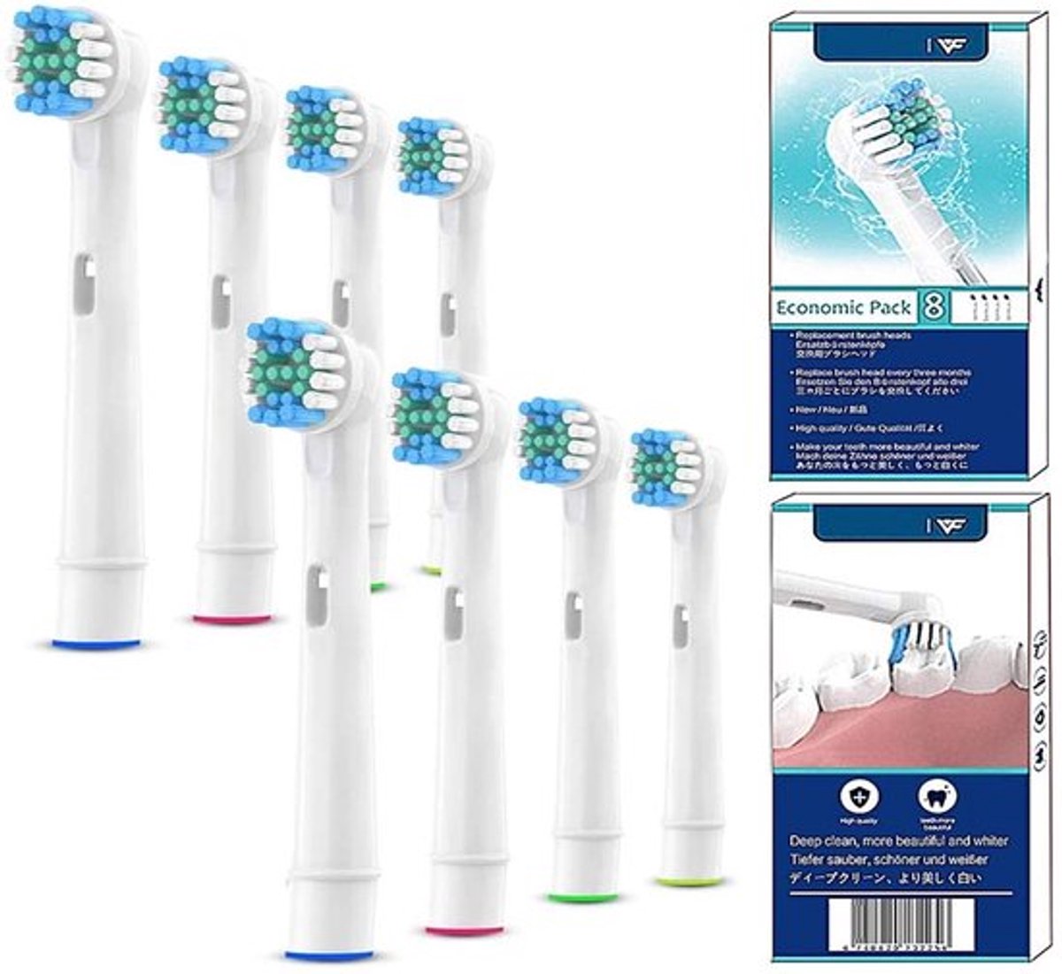 Vervanging Tandenborstel Hoofd - Navulling voor Elektrische Tandenborstel - Zacht voor Gevoelige Gums - 8 Stuks - Dual Clean Plaque Preci...