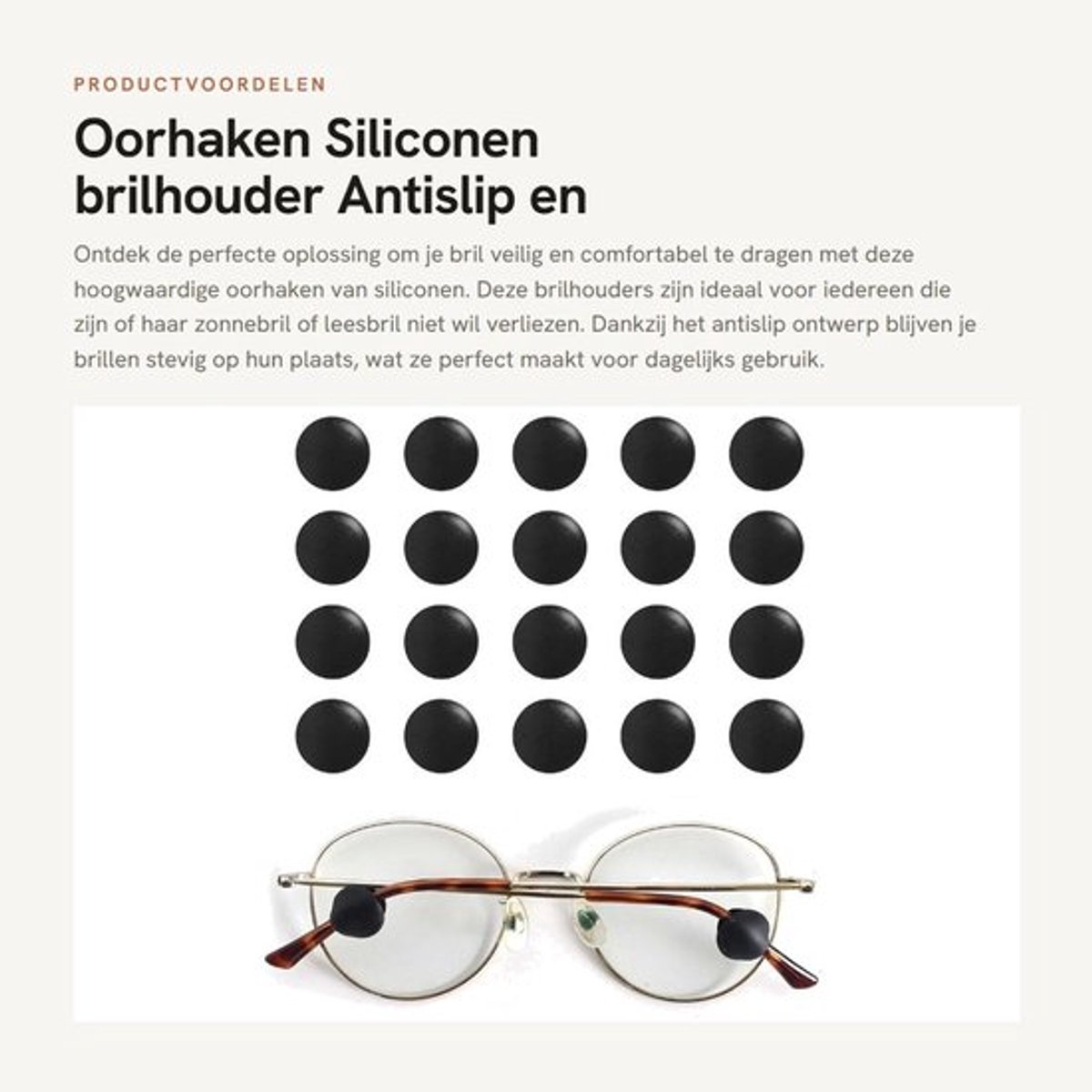 Brilhouder Antislip - Brilhouder voor Auto - Brilstandaard - Brilhouders Auto - Zonnebril/Leesbril - 100% Zachte Siliconen - Brilclips