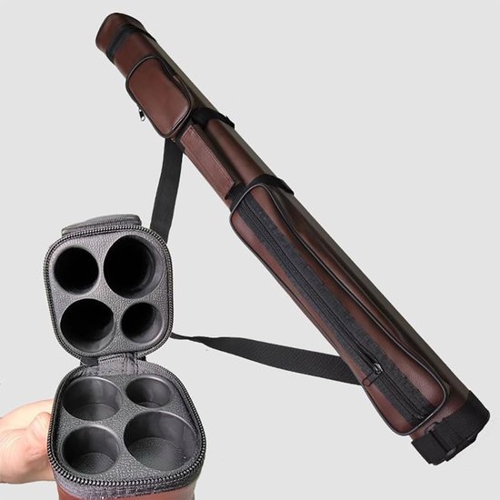Poolkeu Etui - Keutas Biljart - Biljart Keu Beschermen - Ruimte voor 2 Keuen - Tot 86 cm - Zwart — afbeelding 2