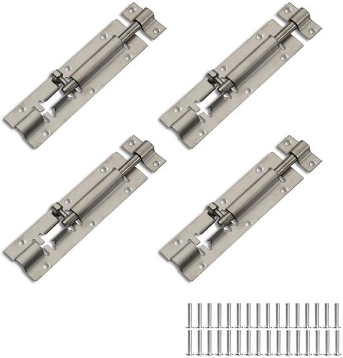Deurgrendel Roestvrij Staal - Schuifgrendel - Deurslot - Vergrendeling - Boutgrendel - Veiligheid - 12,4 cm