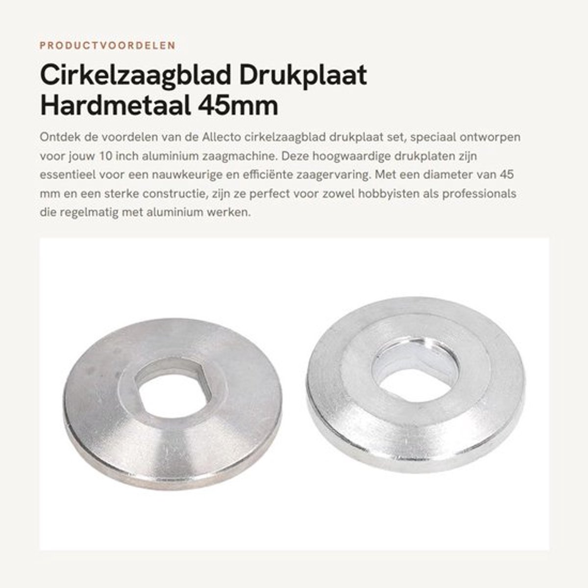 Cirkelzaagblad Hardmetaal - Drukplaat 45mm - Set van 2 - Geschikt voor 10 Inch Aluminium Zaagmachine - Eenvoudige Installatie - Sterke Uitvoerbaarheid - Zaagblad