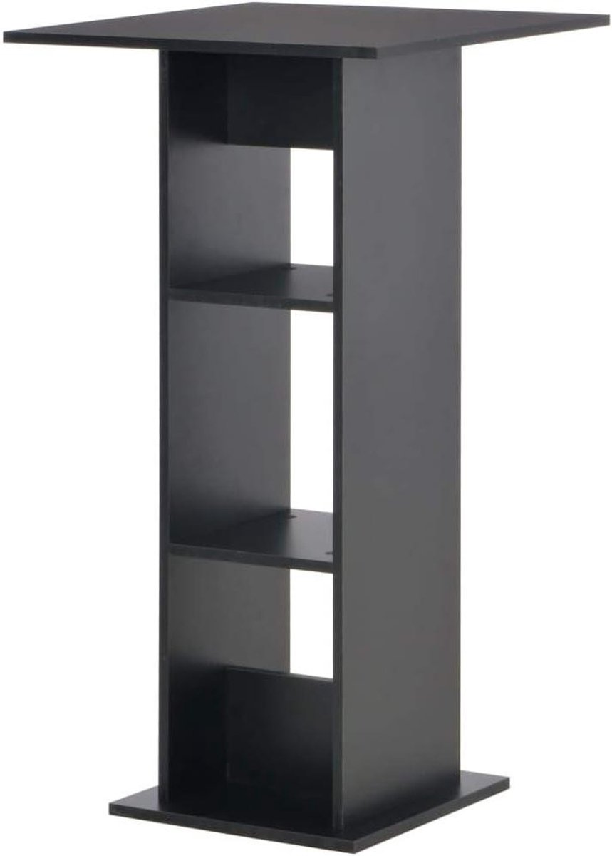Statafel met legplank - Bartafel eettafel - Gezellig samenzijn - Duurzaam houtmateriaal - 60 x 60 x 110 cm - Zwart