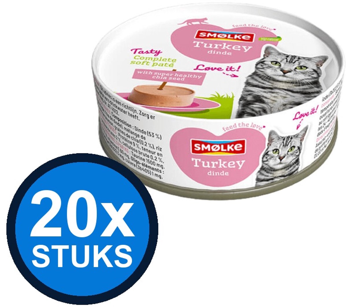 20x Smølke kat soft paté turkey 80gr