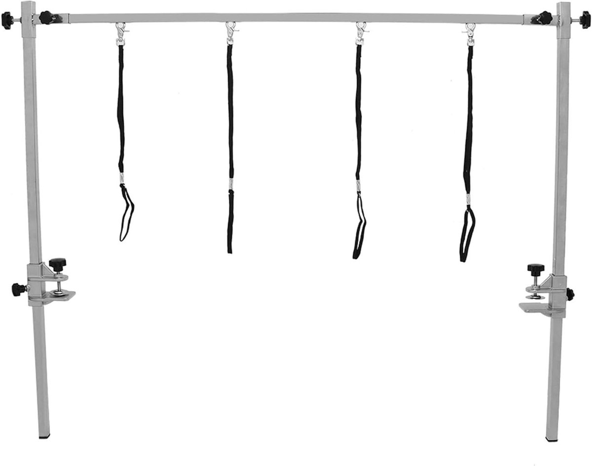Trimtafel Arm - Verzorgingsarm Huisdier - Huisdieren Verzorgen - In Hoogte Verstelbaar - 115 cm - Zilver